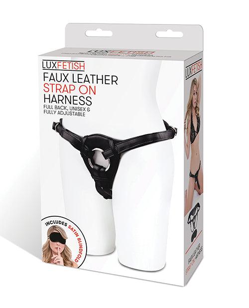 product image, Lux Fetish Patent Leather Strap On Harness - Black - SEXYEONE