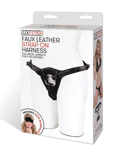 Lux Fetish Patent Leather Strap On Harness - Black - SEXYEONE