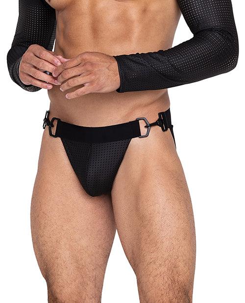 product image, Master Jockstrap W/hook & Ring Closure & Contoured Pouch Black - SEXYEONE