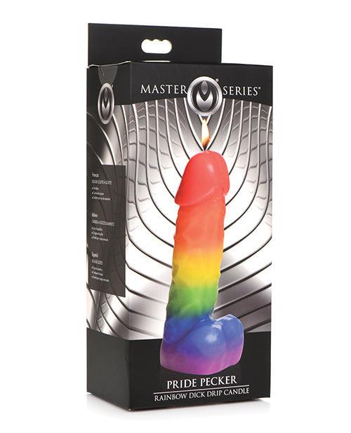 product image, Master Series Pride Pecker Dick Drip Candle - Rainbow - SEXYEONE