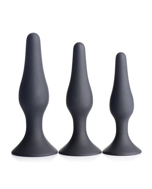 image of product,Master Series Triple Tapered Silicone Anal Trainer - Black Set Of 3 - SEXYEONE