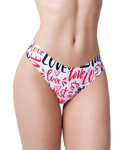 product image, Mememe Love Message Printed Thong - SEXYEONE