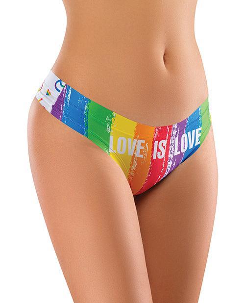 product image, Mememe Pride Love Is Printed Thong - SEXYEONE