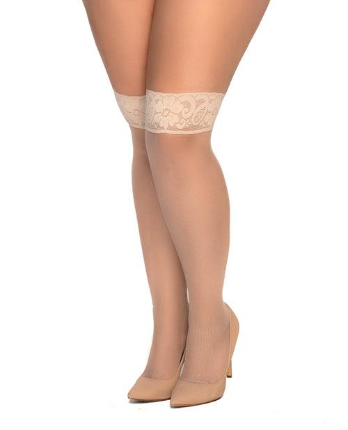 product image, Mesh Thigh High Stockings Nude - SEXYEONE