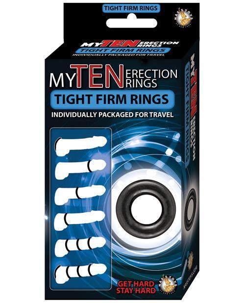 product image, My Ten Erection Rings Tight Firm Rings - Black - {{ SEXYEONE }}