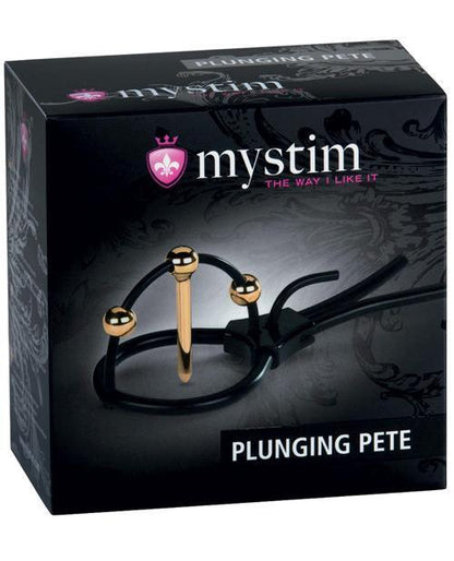 Mystim Plunging Pete W-corona Strap & Urethral Sound - Black-gold - SEXYEONE 