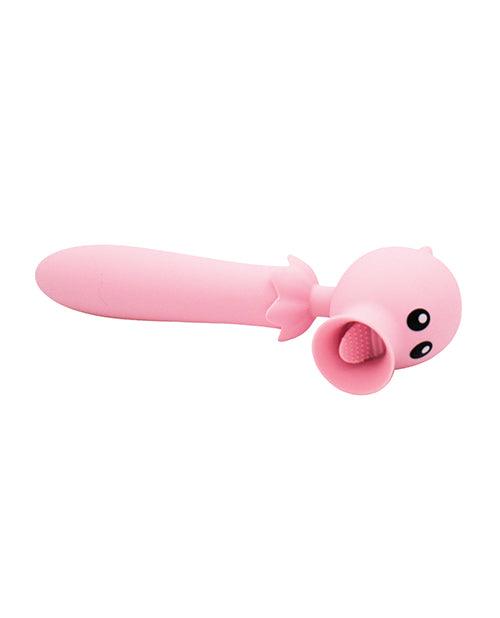 product image, Natalie's Toy Box Lick N' Stick Clit Flicker & G-spot Vibe - Pink - SEXYEONE