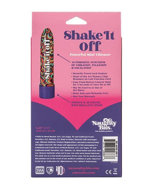 Naughty Bits Shake It Off Powerful Mini Vibrator - Multi Color - SEXYEONE 
