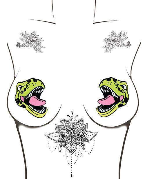 image of product,Neva Nude Black Light Dinosaur Pasties - O/s - {{ SEXYEONE }}