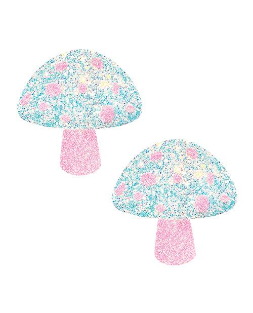 product image, Neva Nude Black Light Glitter Shroom Pasties - Pink/white O/s - SEXYEONE