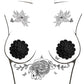 Neva Nude Burlesque Nightfall Roses Reusable Silicone Pasties - Black O-s - {{ SEXYEONE }}