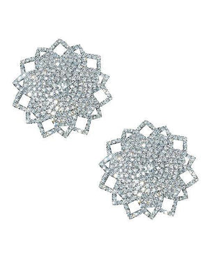 Neva Nude Ice Crystal Jewel Reusuable Silicone Nipple Pasties - Clear O/s - SEXYEONE