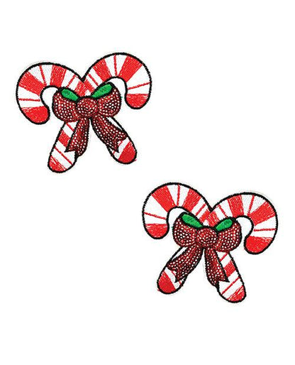 Neva Nude Sequin Candy Cane Pasties - Red/white O/s - SEXYEONE
