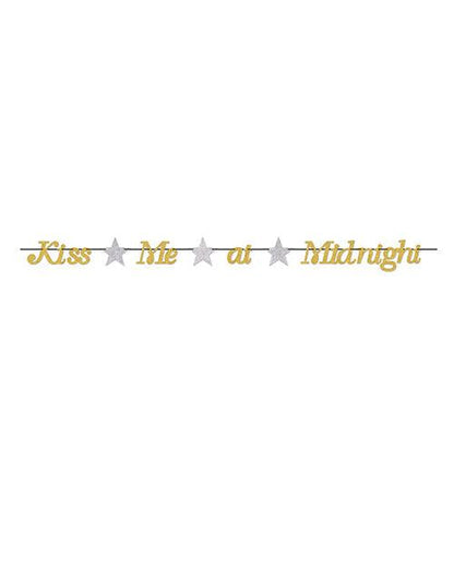 New Year's Kiss Me At Midnight Streamer - Gold-silver - {{ SEXYEONE }}