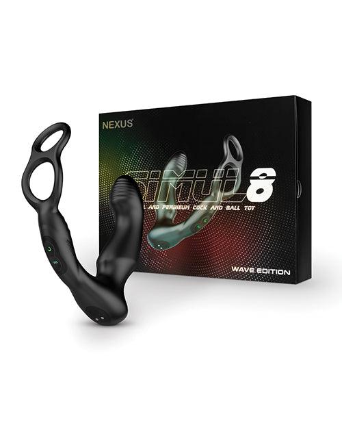 product image, Nexus Simul8 Wave Dual Cock Ring Prostate Massage - Black - SEXYEONE