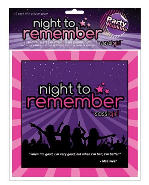 Night To Remember Standard 6.5" Napkins - Purlpe Pack Of 10 By Sassigirl - SEXYEONE 