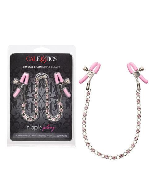product image, Nipple Play Crystal Chain Nipple Clamps - Pink - {{ SEXYEONE }}