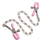 Nipple Play Crystal Chain Nipple Clamps - Pink - {{ SEXYEONE }}