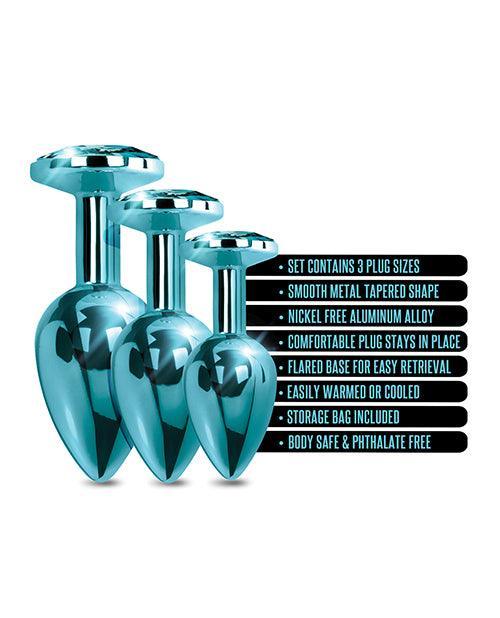 image of product,Nixie Metal Butt Plug Trainer Set W/inlaid Jewel - SEXYEONE