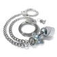Nixie Metal Butt Plug W-inlaid Jewel & Cuff Set - Silver Metallic - SEXYEONE