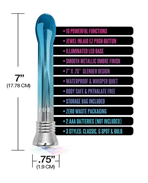 product image,Nixie Waterproof Bulb Vibe  - 10 Function Blue Ombre Glow - {{ SEXYEONE }}