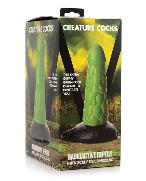 product image, No Eta Creature Cocks Radioactive Reptile Thick Scaly Silicone Dildo - Green-black - {{ SEXYEONE }}