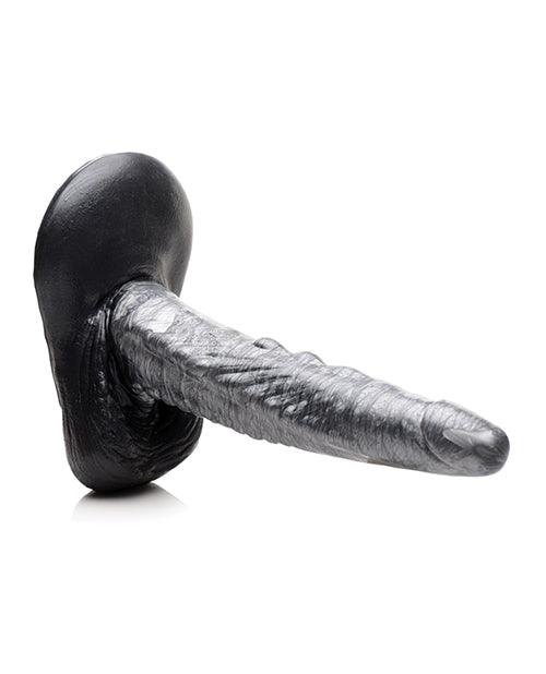 image of product,No Eta Creature Cocks The Gargoyle Rock Hard Silicone Dildo - Silver-black - {{ SEXYEONE }}