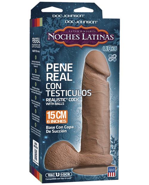 Noches Latinas Ultraskyn Pene Real Con Testiculos 6 " - Caramel - {{ SEXYEONE }}