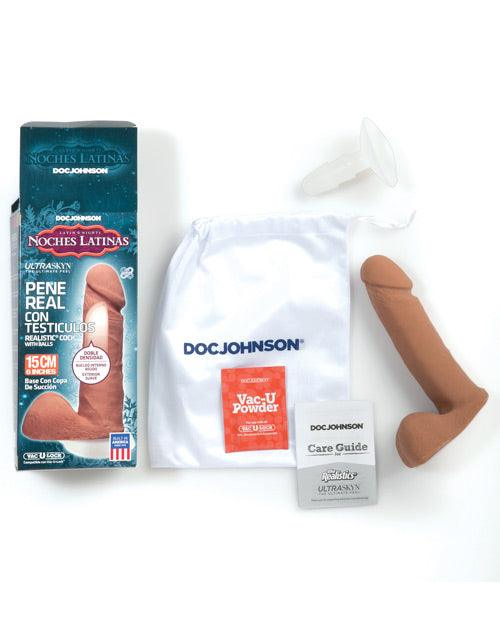 image of product,Noches Latinas Ultraskyn Pene Real Con Testiculos 6 " - Caramel - {{ SEXYEONE }}