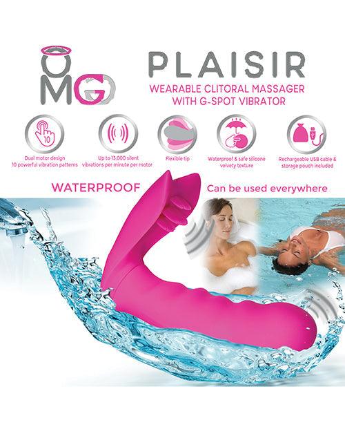 product image,Omg Plaisir Wearable Clitoral Massager W-g-spot Vibrator - Pink - {{ SEXYEONE }}