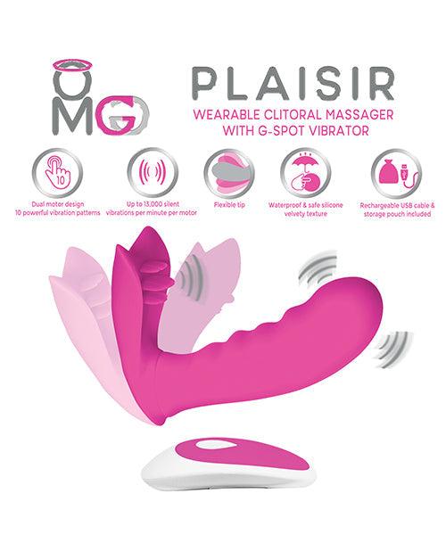 image of product,Omg Plaisir Wearable Clitoral Massager W-g-spot Vibrator - Pink - {{ SEXYEONE }}