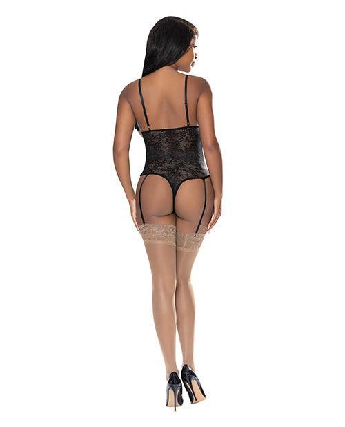 image of product,Ooh La Lace Cupless & Crotchless Teddy Black - SEXYEONE