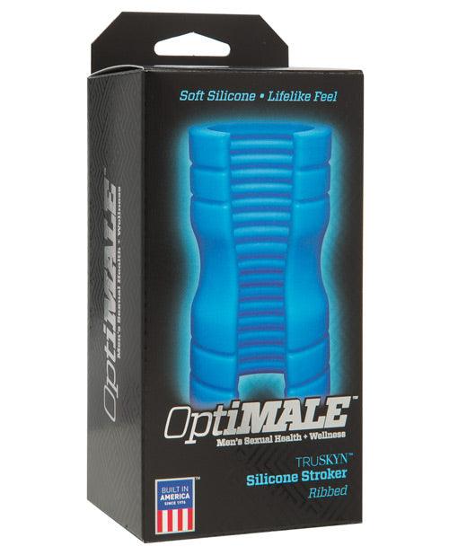 product image, Optimale Truskyn Silicone Stroker Ribbed - Blue - {{ SEXYEONE }}