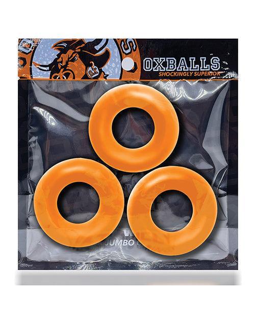 image of product,Oxballs Fat Willy 3 Pack Jumbo Cock Rings - Orange - SEXYEONE