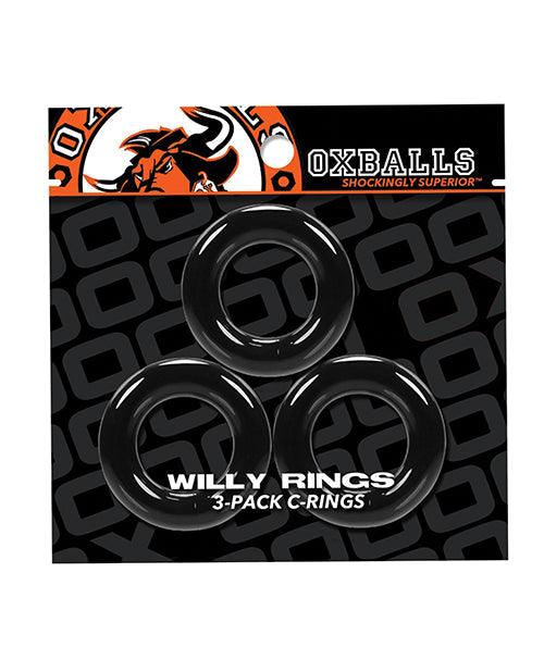 image of product,Oxballs Willy Rings - Black Pack Of 3 - {{ SEXYEONE }}