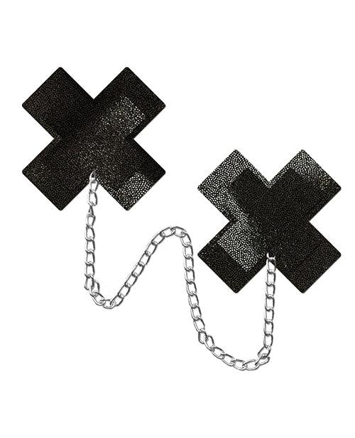 image of product,Pastease Chain Plus X Liquid Cross - Black O-s - {{ SEXYEONE }}