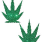 Pastease Glitter Marijuana Leaf - Green O-s - {{ SEXYEONE }}