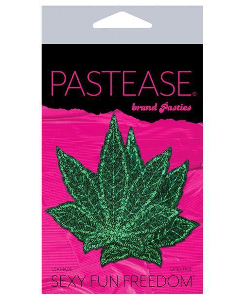 Pastease Glitter Marijuana Leafs - Green O-s - SEXYEONE 