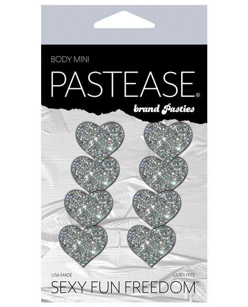 Pastease Mini Glitter Hearts - Silver Pack Of 8 - SEXYEONE 