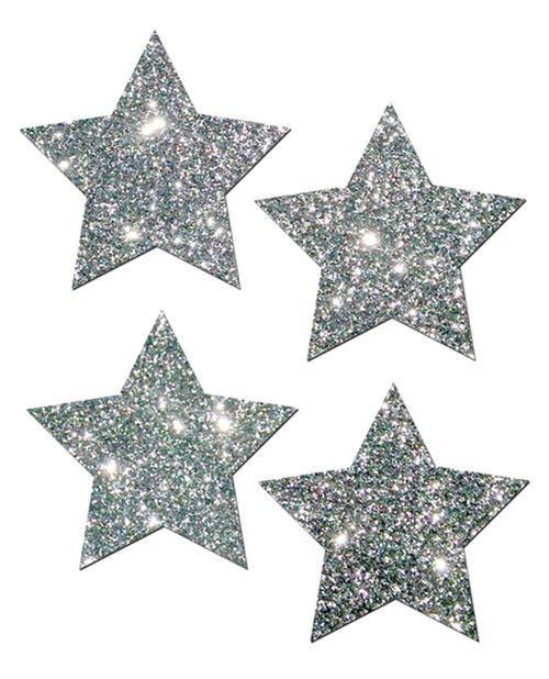 Pastease Petites Glitter Star - Silver O-s Pack Of 2 Pair - SEXYEONE 