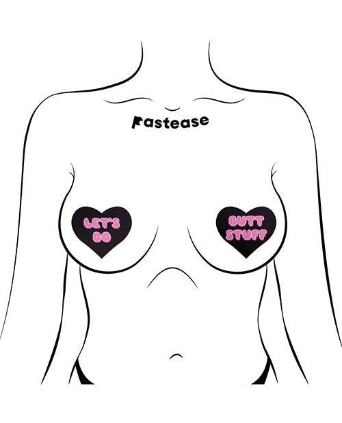 image of product,Pastease Premium Heart Let's Do Butt Stuff - Black/pink O/s - SEXYEONE