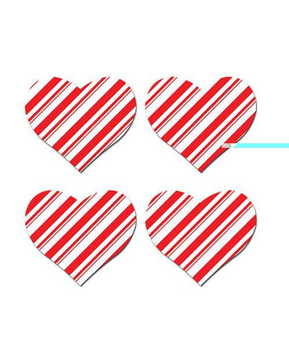 Pastease Premium Holiday Petites Candy Cane Heart - Red/white O/s - SEXYEONE
