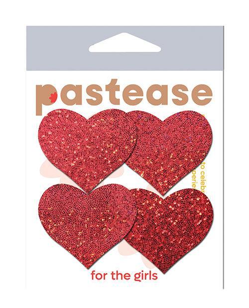 product image, Pastease Premium Petites Glitter Heart - Red O/s Pack Of 2 Pair - SEXYEONE