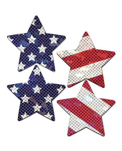 image of product,Pastease Premium Petites Glittering Stars & Stripes - Red-white-blue O-s - SEXYEONE