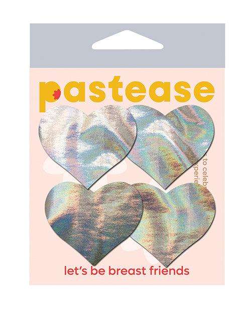 product image, Pastease Premium Petites Holographic Heart - Silver O/s Pack Of 2 Pair - SEXYEONE