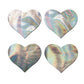 Pastease Premium Petites Holographic Heart - Silver O/s Pack Of 2 Pair - SEXYEONE