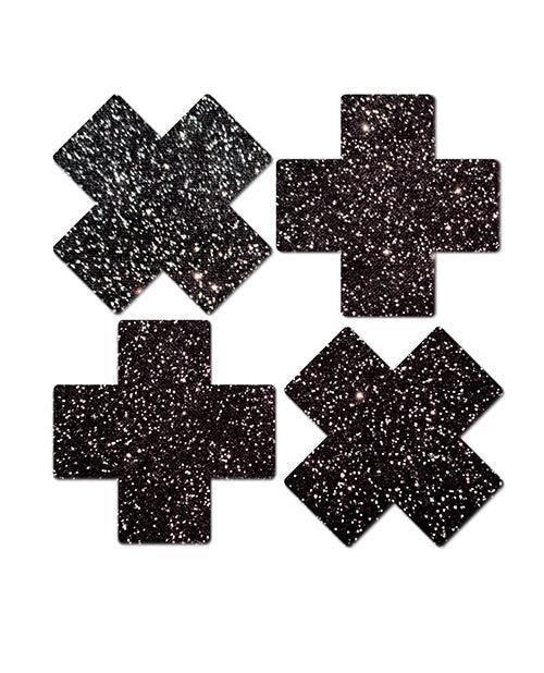 image of product,Pastease Premium Petites Sparkle Plus X - Black O/s Pack Of 2 Pair - SEXYEONE