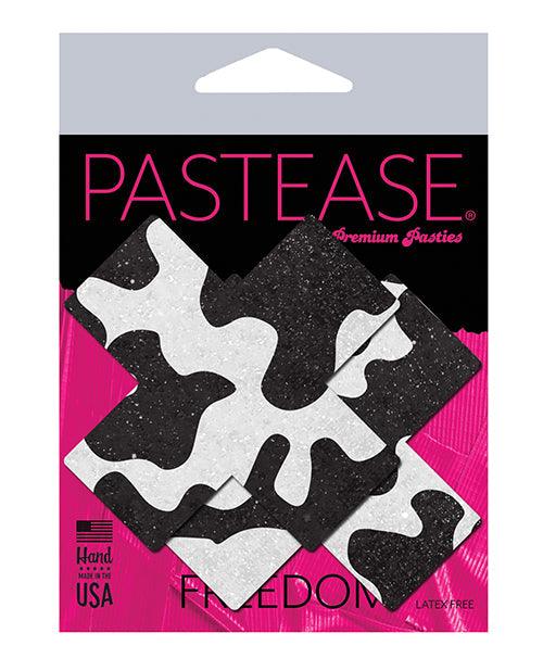 product image, Pastease Premium Plus X Cow Print Cross - Black-white O-s - {{ SEXYEONE }}