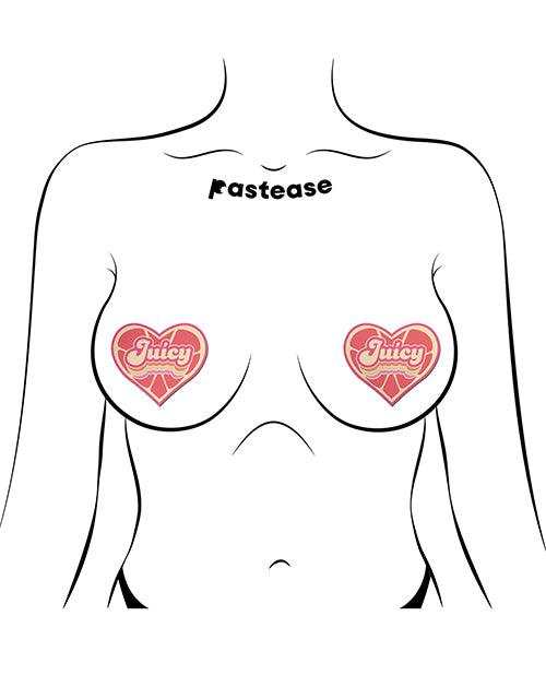 image of product,Pastease Premium Retro Heart Juicy - Pink Grapefruit O/s - SEXYEONE