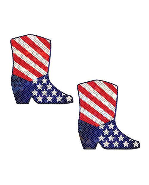 product image,Pastease Premium Sparkling Stars & Strips Usa Cowboy Boot - Red-white-blue O-s - SEXYEONE